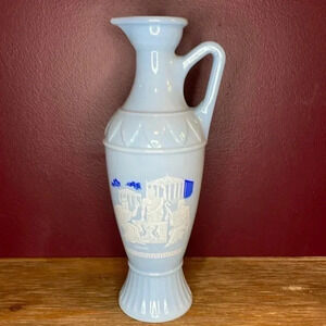 Vintage Jim Beam Decanter Blue Milk Glass
